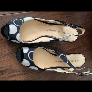 Marc Fisher polka dots sandals